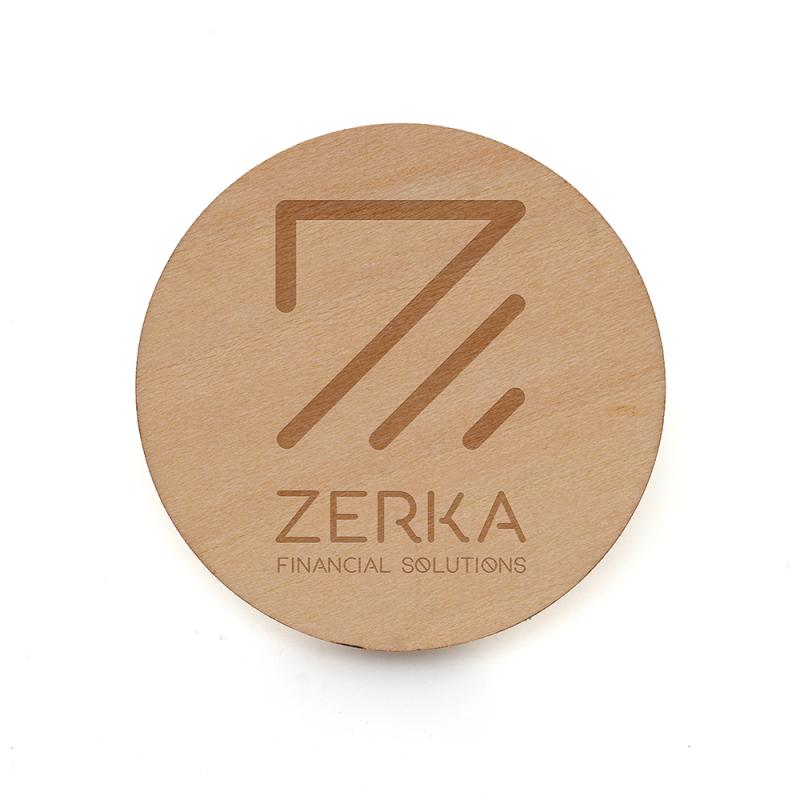 Image of Large Round Wooden Badge